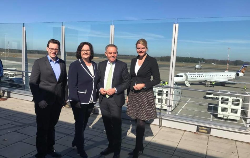 Kennenlern-Gespräch beim neuen Flughafenchef Prof. Dr. Rainer Schwarz am Flughafen Münster-Osnabrück