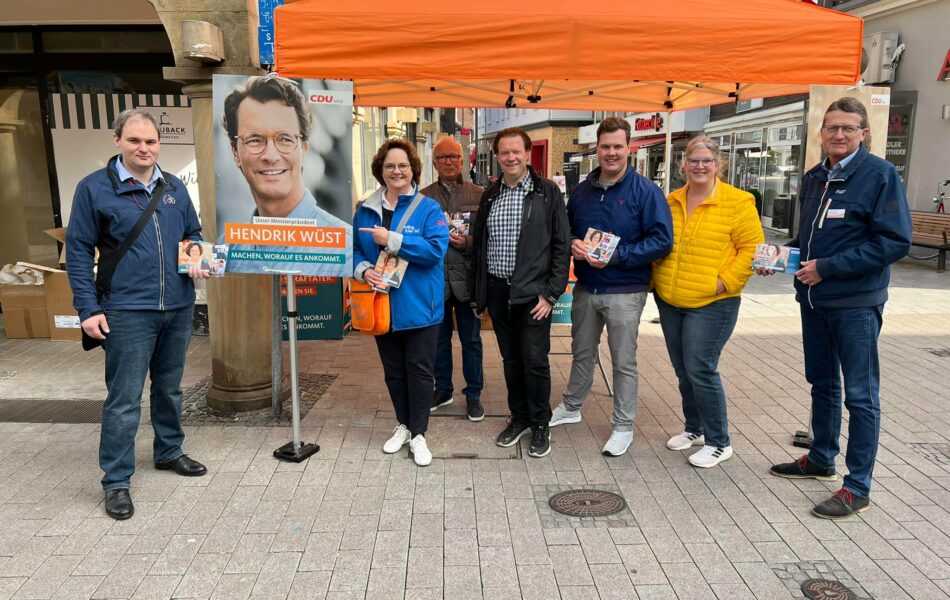 Infostand in Rheine zur Landtagswahl